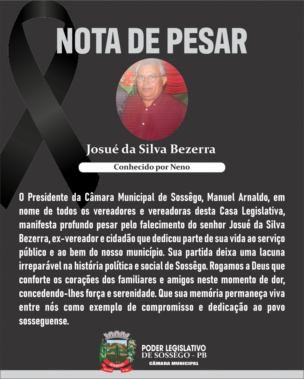 🖤 NOTA DE PESAR